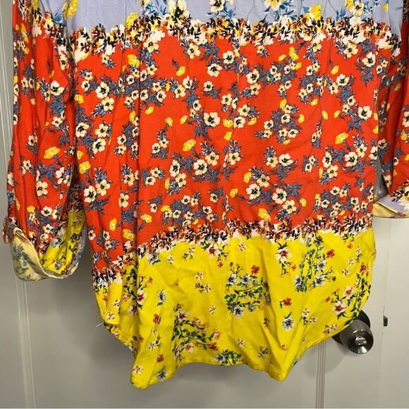 Anthropologie Fig & Flower patchwork floral blouse - Picture 10 of 16